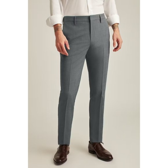 Bonobos Italian Stretch Wool Dress Pants Marzotto 48/30 Straight Fit Light Gray